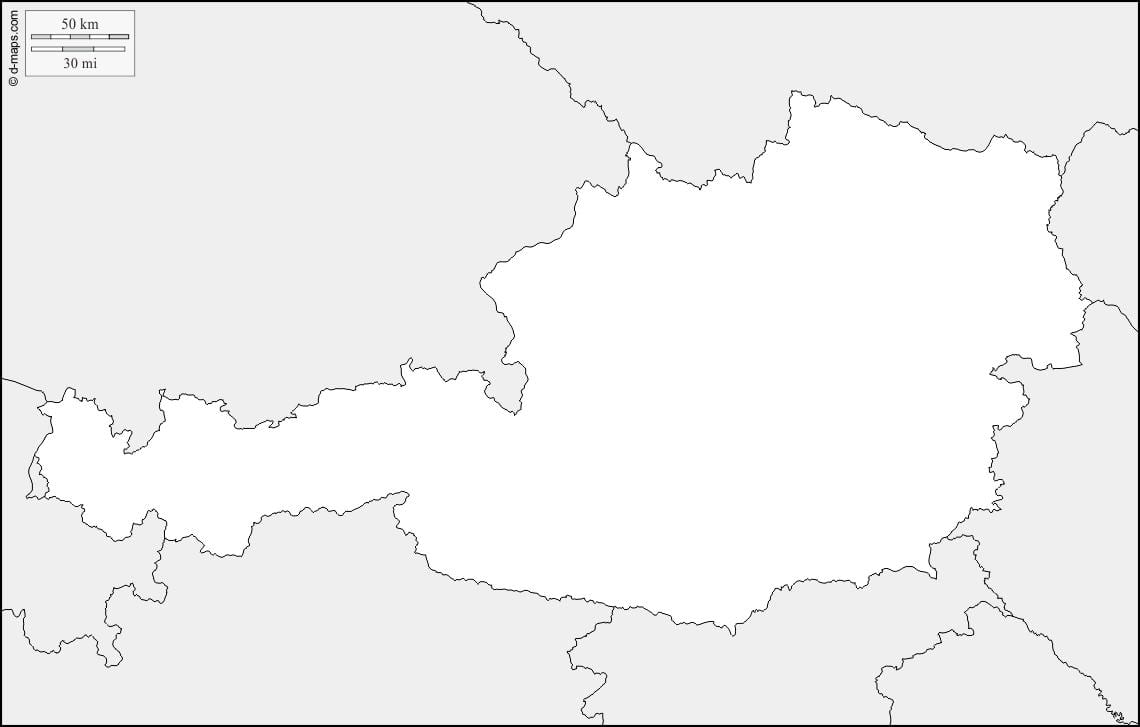 வரைபடம் ஆஸ்திரியா அவுட்லைன் வரைபடம்