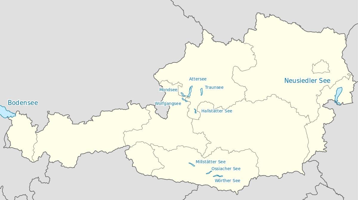 வரைபடம் ஆஸ்திரிய ஏரிகள்