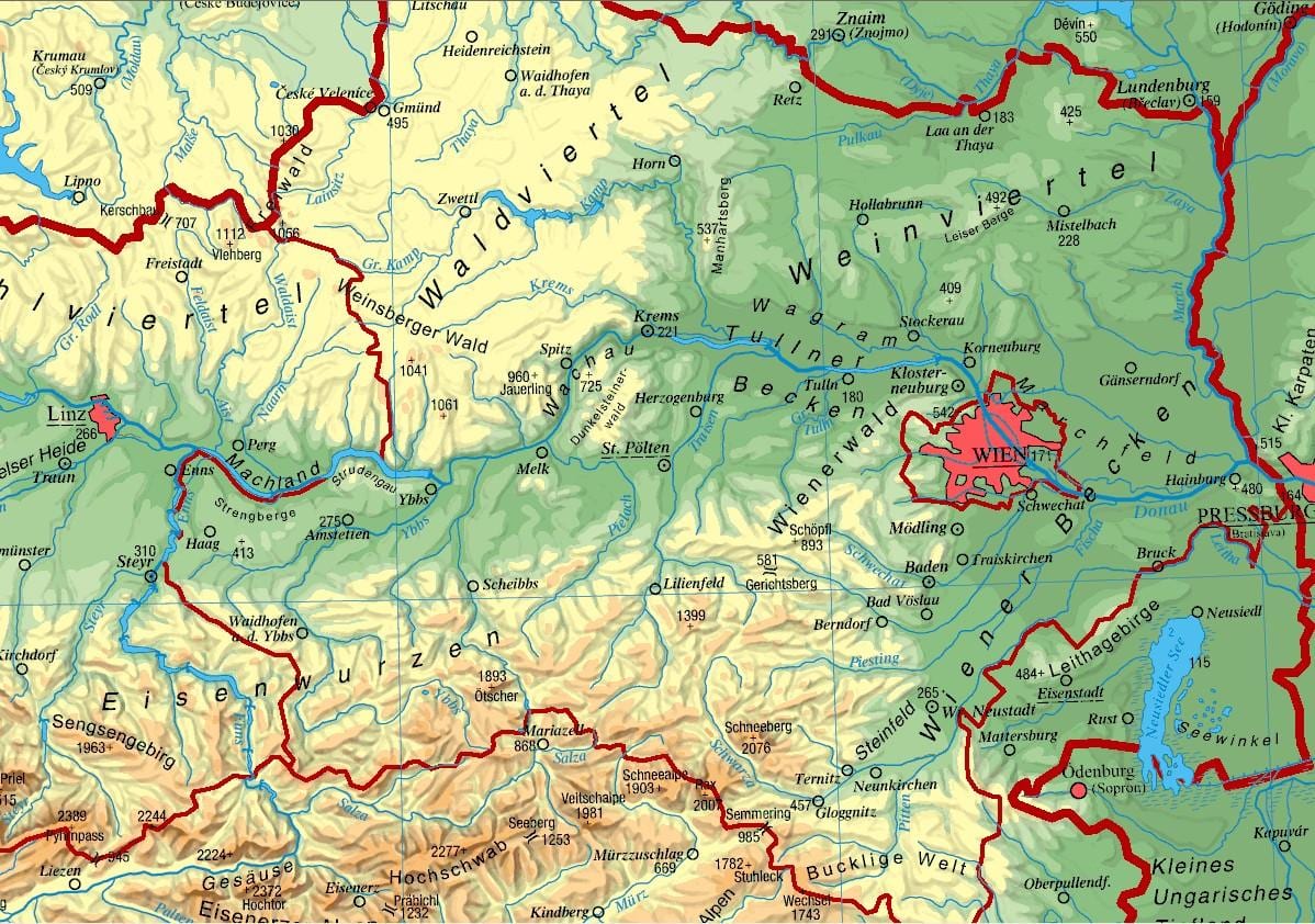 வரைபடம் லோயர் ஆஸ்திரியா
