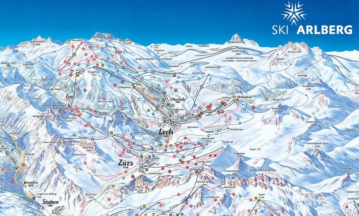 வரைபடம் arlberg ஆஸ்திரியா