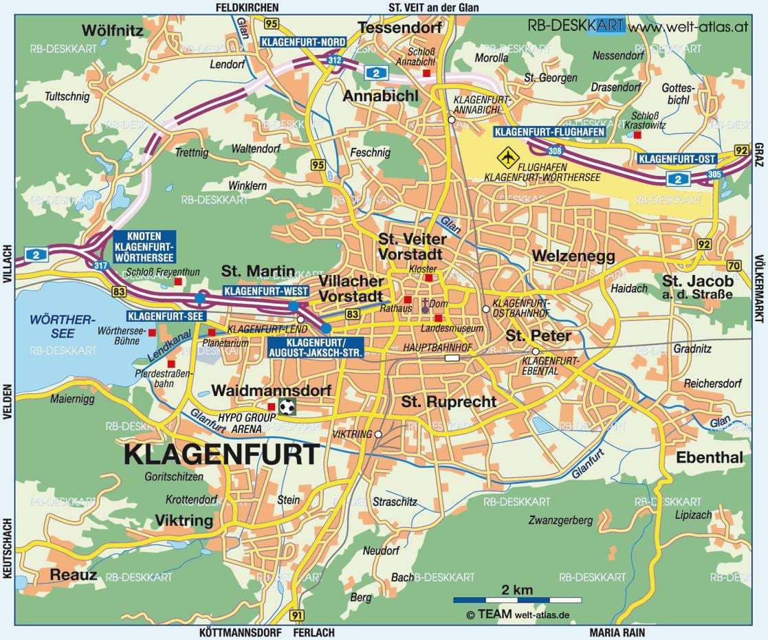 வரைபடம் klagenfurt ஆஸ்திரியா