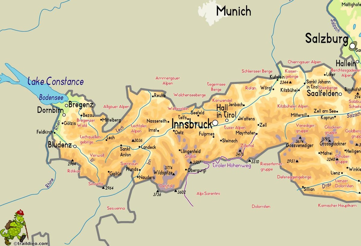 வரைபடம் mayrhofen ஆஸ்திரியா