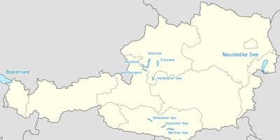வரைபடம் ஆஸ்திரிய ஏரிகள்