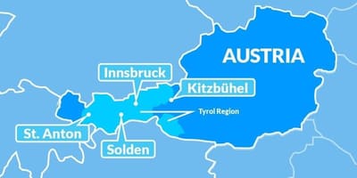 வரைபடம் வரைபடம் tyrol பகுதியில் ஆஸ்திரியா